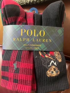 Polo Ralph Lauren Polo Bear Holiday Crew Socks 6-Pack Gift Set
